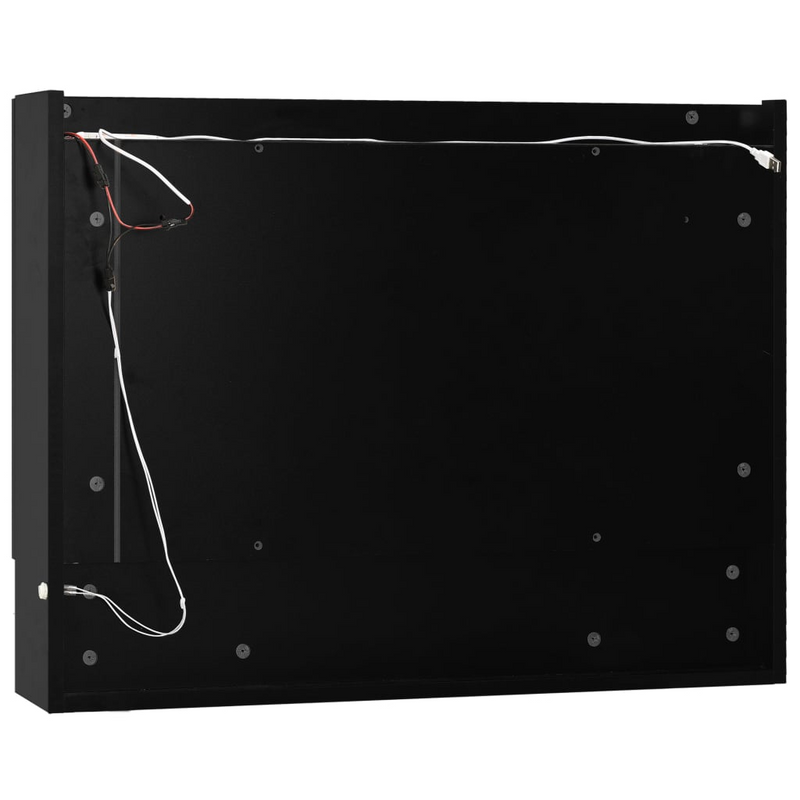 vidaXL LED Bathroom Mirror Cabinet Black 31.5"x5.9"x23.6" MDF