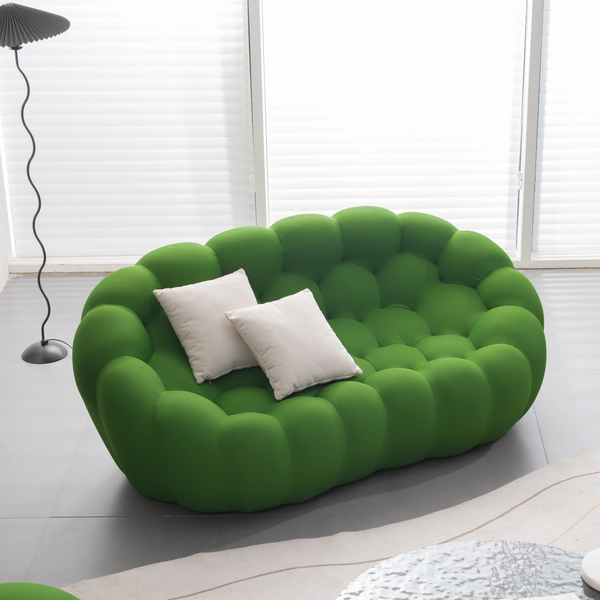 74.8'' Modern bubble floor couch for living room,green