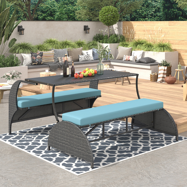 Outdoor Loveseat and Convertible to four seats and a table,Suitable for Gardens and Lawns