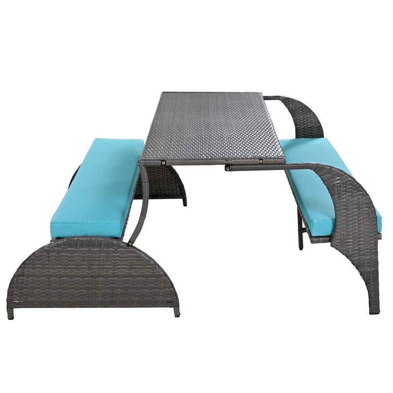 Outdoor Loveseat and Convertible to four seats and a table,Suitable for Gardens and Lawns