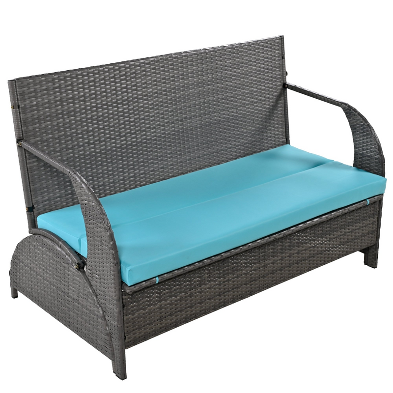 Outdoor Loveseat and Convertible to four seats and a table,Suitable for Gardens and Lawns