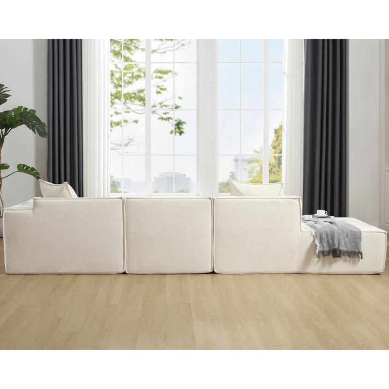 Modular combination living room sofa set, modern minimalist sofa, free installation sofa, L-shaped, Italian minimalist tofu block sofa, Beige