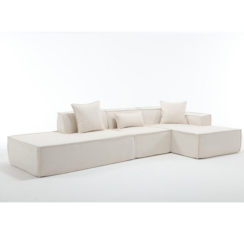 Modular combination living room sofa set, modern minimalist sofa, free installation sofa, L-shaped, Italian minimalist tofu block sofa, Beige