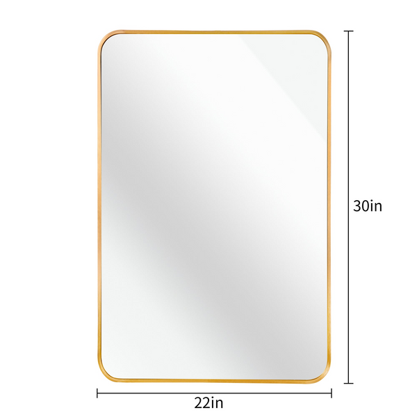 Gold 22 "x30" Rectangular Bathroom Wall Mirror