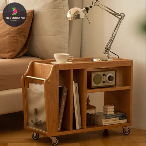 Mid Century Nightstand with storage Solid Walnut Bedside Table with Shelf Night stand Organizer Unique Style Handmade Bedroom Furniture